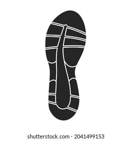 Footprint vector icon.Black vector icon isolated on white background footprint.