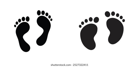Footprint vector icons set. Footprint icon