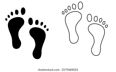 Footprint vector icons set. Footprint icon