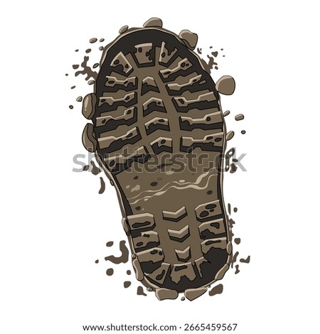 Footprint vector illustration. Adventure and discovery