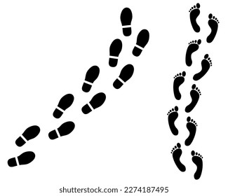 Footprint Vector Illustration Isolated on White Background