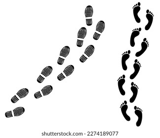 Footprint Vector Illustration Isolated on White Background