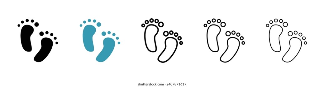 Footprint vector illustration set. Carbon footstep icon for UI designs.