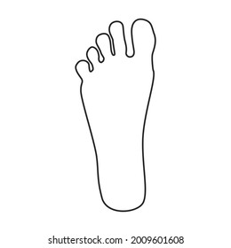 Footprint vector outline icon. Vector illustration sole print on white background. Isolated outline illustration icon of footprint .