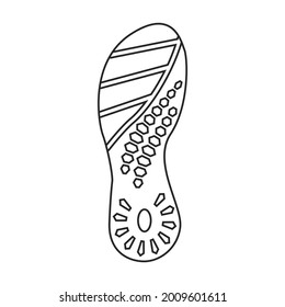 Footprint vector outline icon. Vector illustration sole print on white background. Isolated outline illustration icon of footprint .