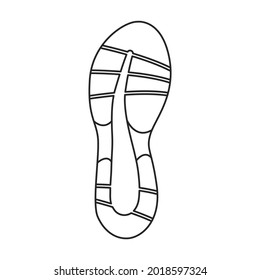 Footprint vector outline icon. Vector illustration sole print on white background. Isolated outline illustration icon of footprint .