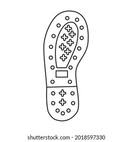 Footprint vector outline icon. Vector illustration sole print on white background. Isolated outline illustration icon of footprint .