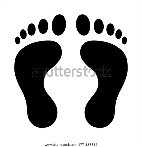 Footprint Vector Sign Stand Here On Stock Vector (Royalty Free ...