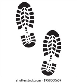 Footprint vector sign. walk in one way in black color on white background