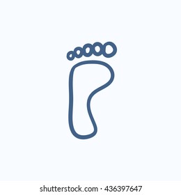 Footprint vector sketch icon isolated on background. Hand drawn Footprint icon. Footprint sketch icon for infographic, website or app.