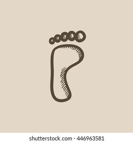 Vektorgrafik-Symbol für den Footprint einzeln auf dem Hintergrund. Handgezeichnetes Footprint-Symbol. Footprint Sketch Symbol für Infografik, Website oder App.
