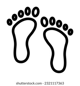 Footprint Vector Thick Line Icon For Personal And Commercial Use.
