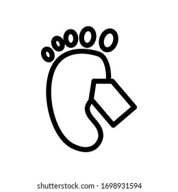 footprint vector thin line icon 
