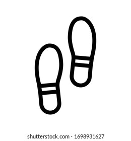 Footprint Vector Thin Line Icon 