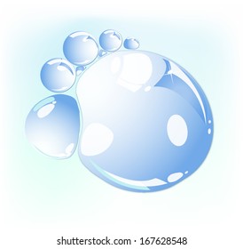 Footprint water drops