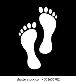footprint - white vector icon