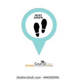 footprint with the word "next step".business concept .vector illustration.