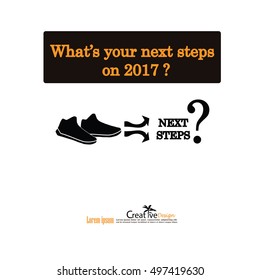 footprint with the word "next step".business concept .vector illustration.