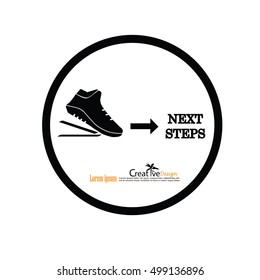 footprint with the word "next step".business concept .vector illustration.