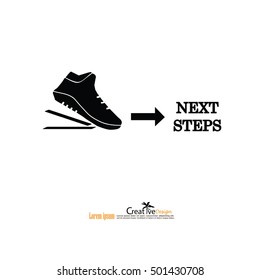 footprint with the word "next step".business concept .vector illustration.
