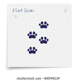 Footprints of  animal paw.