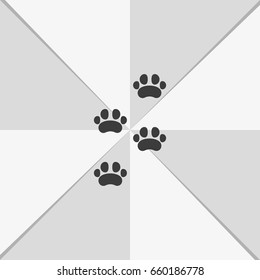 Footprints of  animal paw.