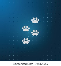 Footprints of  animal paw.