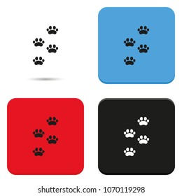 Footprints of animal paw flat vector icon.