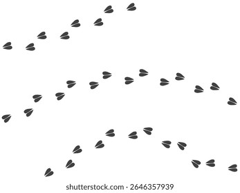 Pegadas de animal, traços de uma cabra em fundo branco. Trilhos de animais silhueta de cabra. Impressão Paw. Ilustração vetorial. EPS10