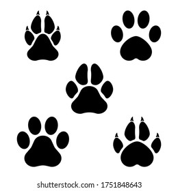 動物の足跡 虎の跡猫の跡 動物の足 犬のライオン 犬の足跡 白い背景にベクターイラストアイコン のベクター画像素材 ロイヤリティフリー