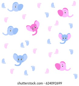 footprints and baby elephant design