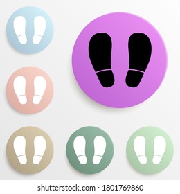 footprints badge color set. Simple glyph, flat vector of web icons for ui and ux, website or mobile application