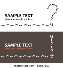 Footprints banners. Vector illustration.