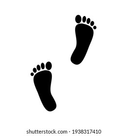 footprints of bare human feet, vector illustration