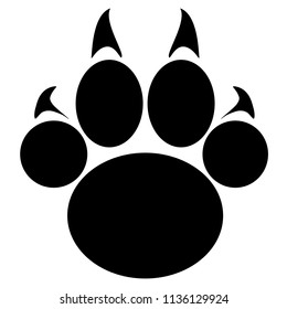 Footprints of a big cat. Panther or tiger traces