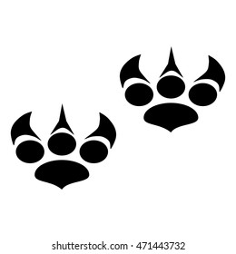 Footprints of a big cat. Panther or tiger traces. Vector ESP10
