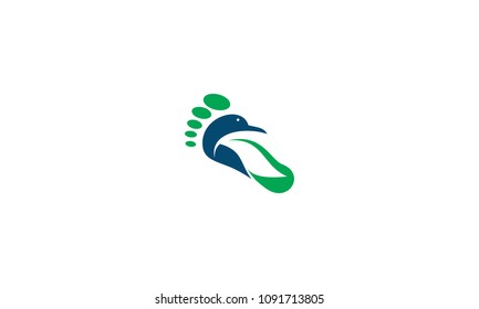 footprints and birds logo vector