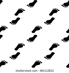 Footprints Black White Seamless Pattern Vector Stock Vector (Royalty ...