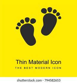 Footprints bright yellow material minimal icon or logo design