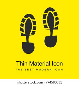 Footprints bright yellow material minimal icon or logo design