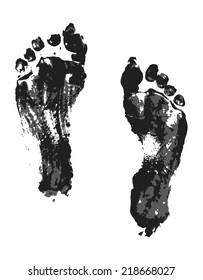 Footprints by ink