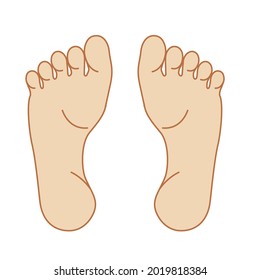 Footprints Cartoon illustration of the sole of the foot Icon Body parts Foot health Health image
