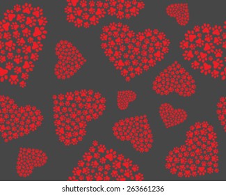 Footprints of cat, seamless, vector, wallpaper