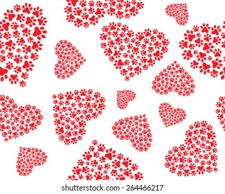 Footprints of cat, seamless, vector, wallpaper