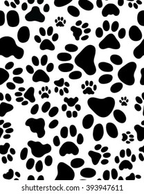 Footprints of cat, seamless vector wallpaper
