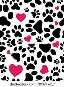 Footprints of cat, seamless vector wallpaper
