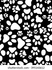 Footprints of cat, seamless vector wallpaper