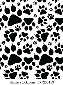 Footprints of cat, seamless vector wallpaper
