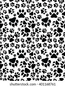 Footprints of cat, seamless vector wallpaper
