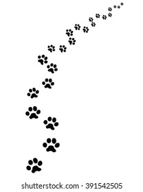 Black Silhouettes Footprints Cat Turn Right Stock Vector (Royalty Free ...